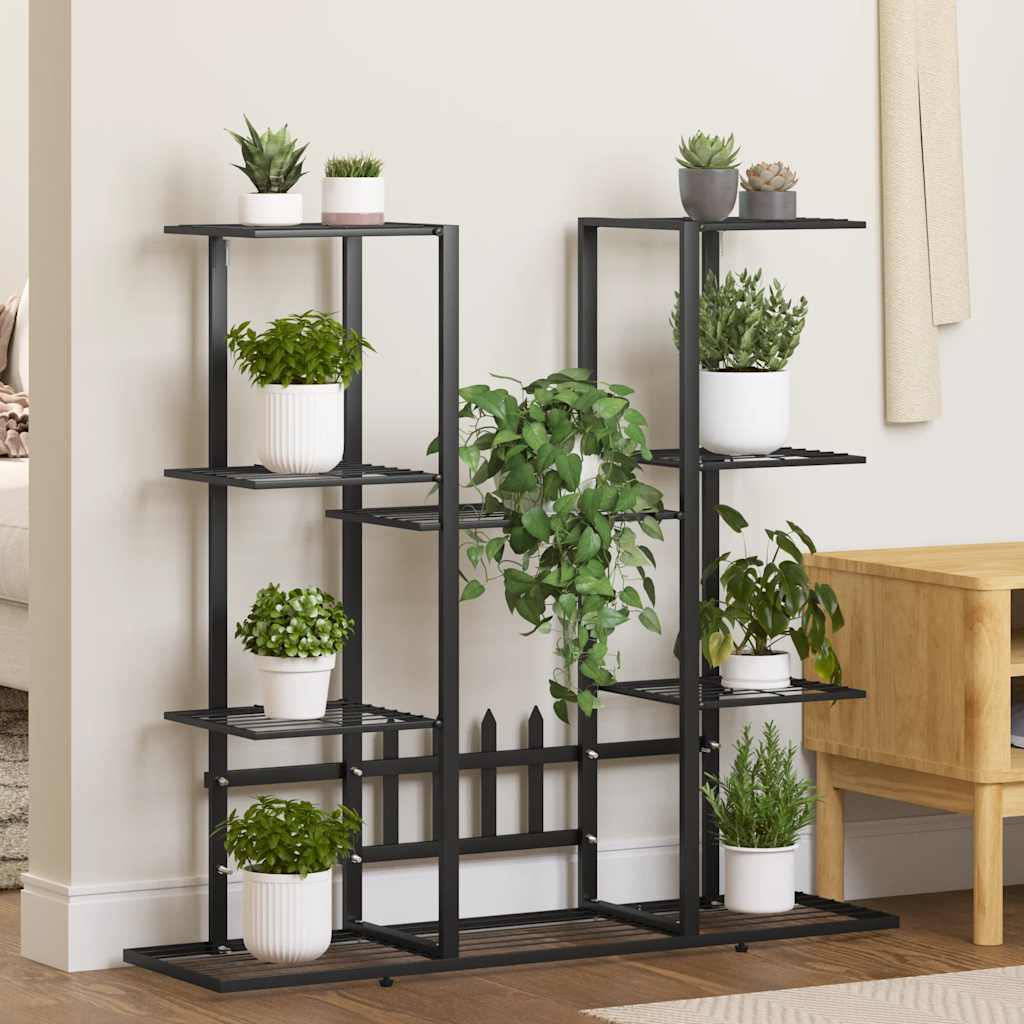 vidaXL Flower Stand 94.5x25x89 cm Iron Black