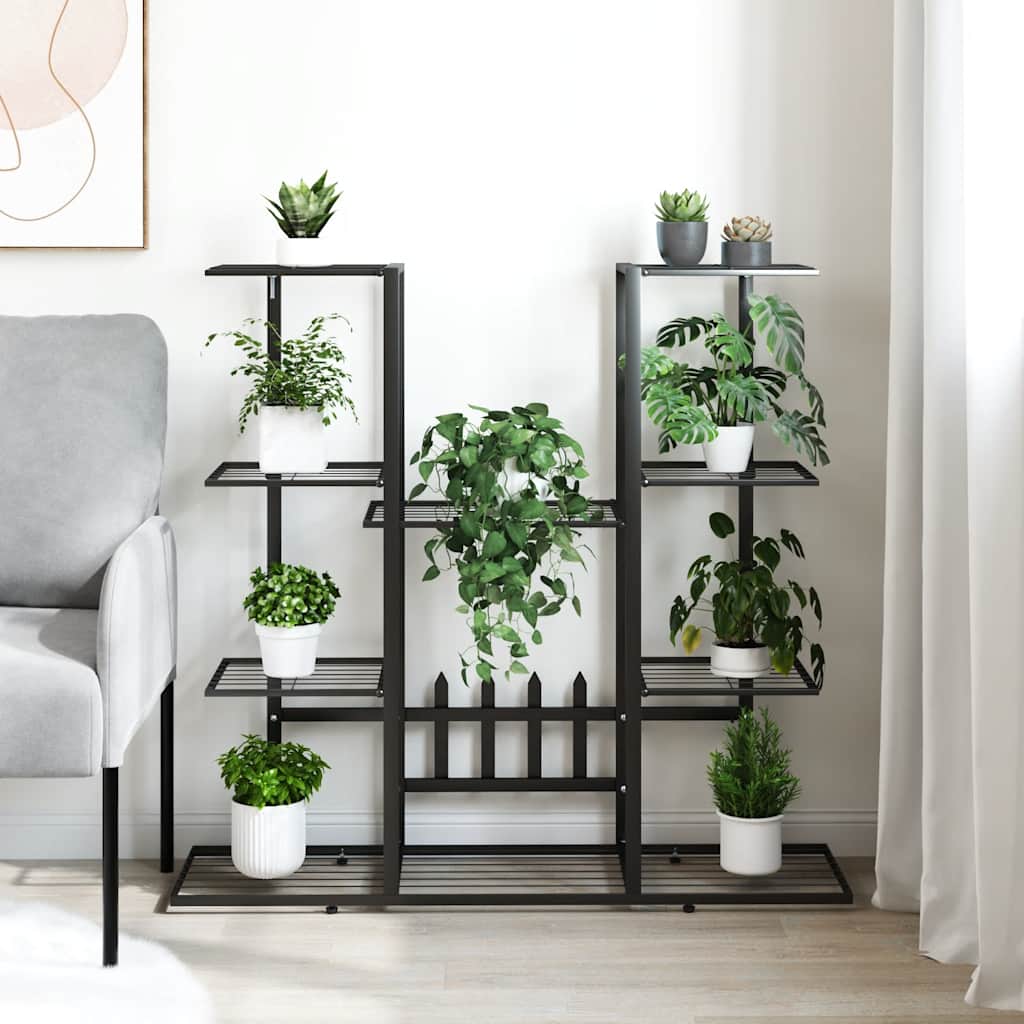 vidaXL Flower Stand 94.5x25x89 cm Iron Black