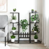vidaXL Flower Stand 94.5x25x89 cm Iron Black