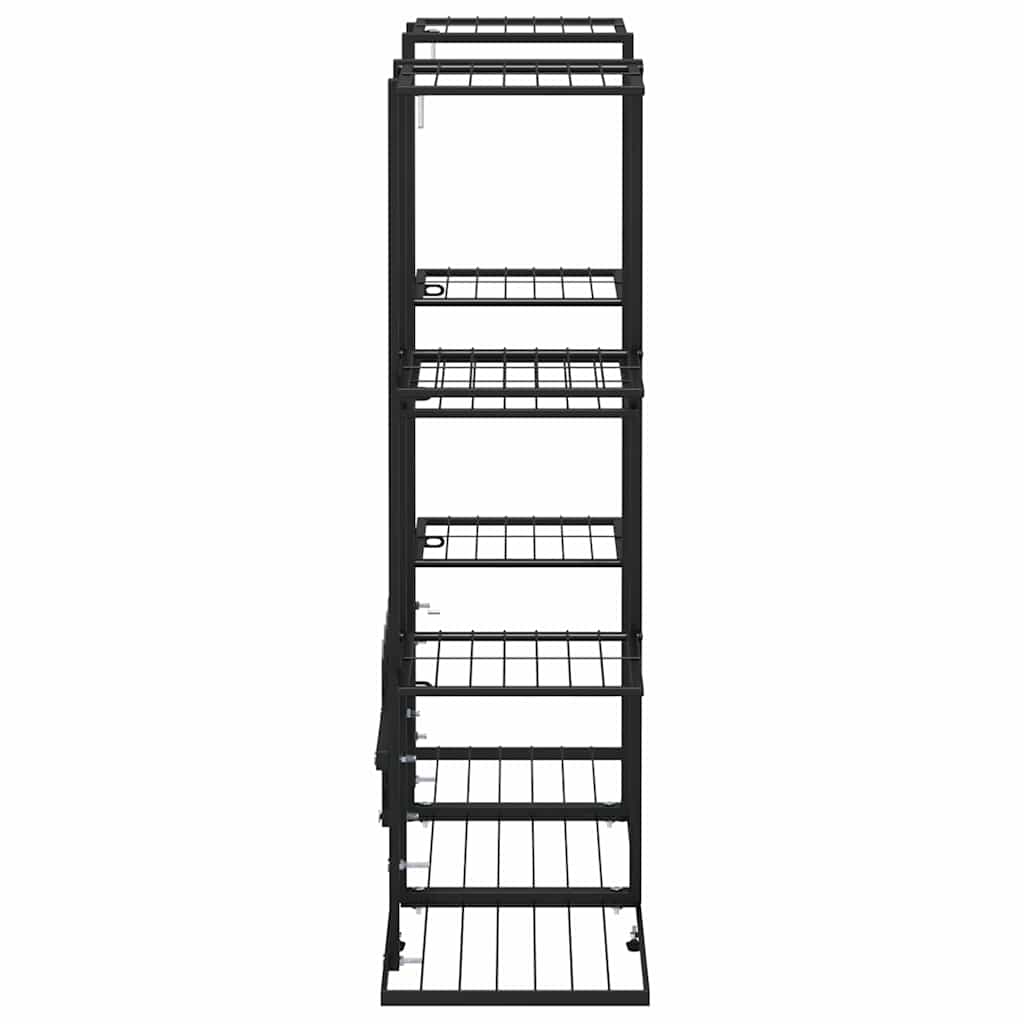 vidaXL Flower Stand 94.5x25x89 cm Iron Black