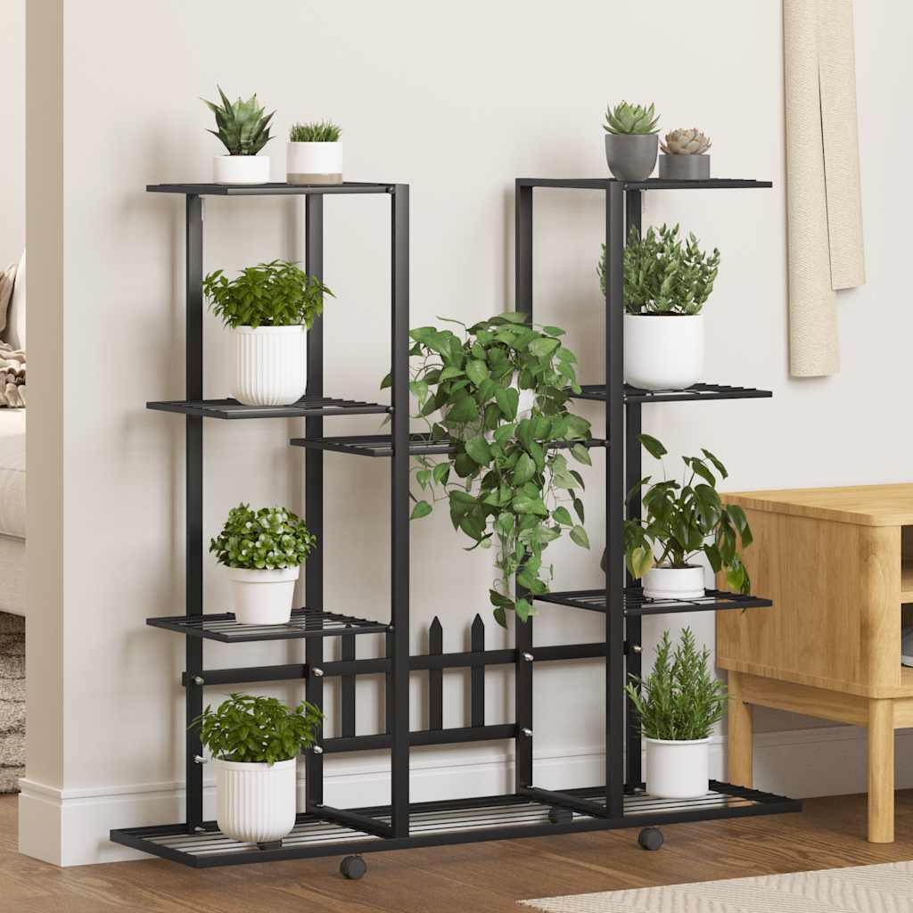 vidaXL Flower Stand 94.5x25x89 cm Iron Black