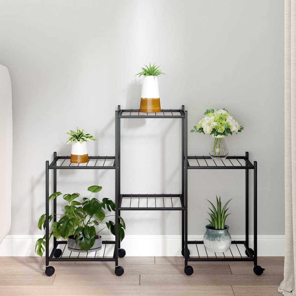 vidaXL Bloemenstandaard 83x25x60 cm ijzer zwart