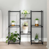 vidaXL Bloemenstandaard 83x25x80 cm ijzer zwart