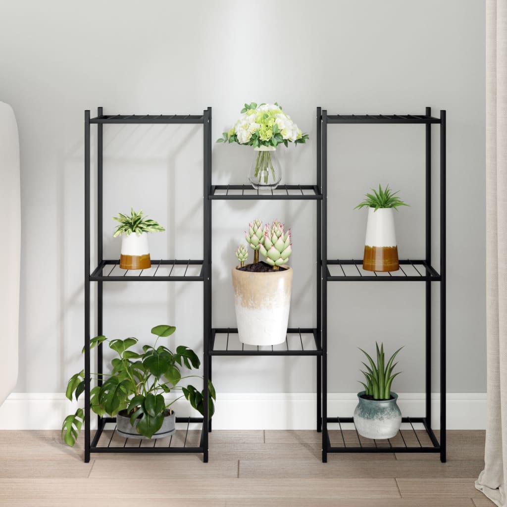 vidaXL Bloemenstandaard 83x25x80 cm ijzer zwart