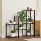 vidaXL Bloemenstandaard 83x25x80 cm ijzer zwart