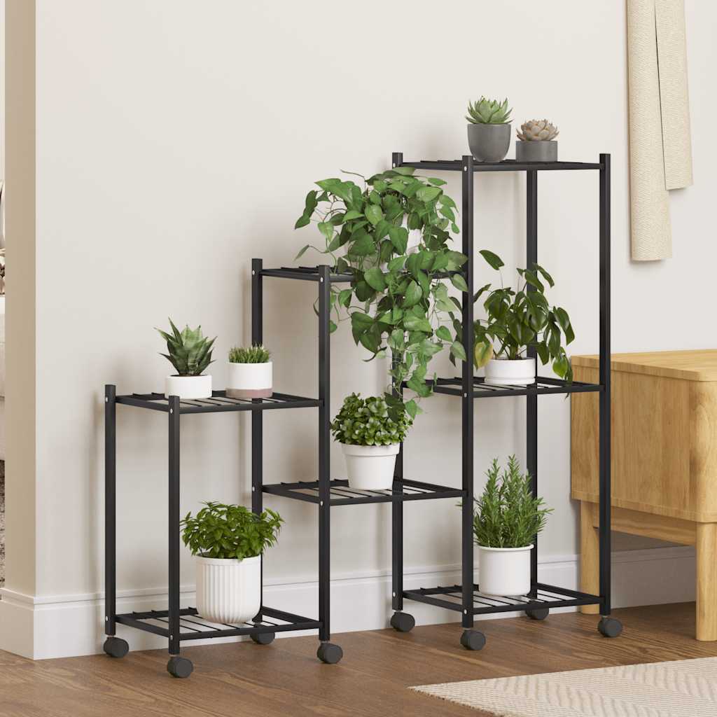vidaXL Bloemenstandaard 83x25x80 cm ijzer zwart