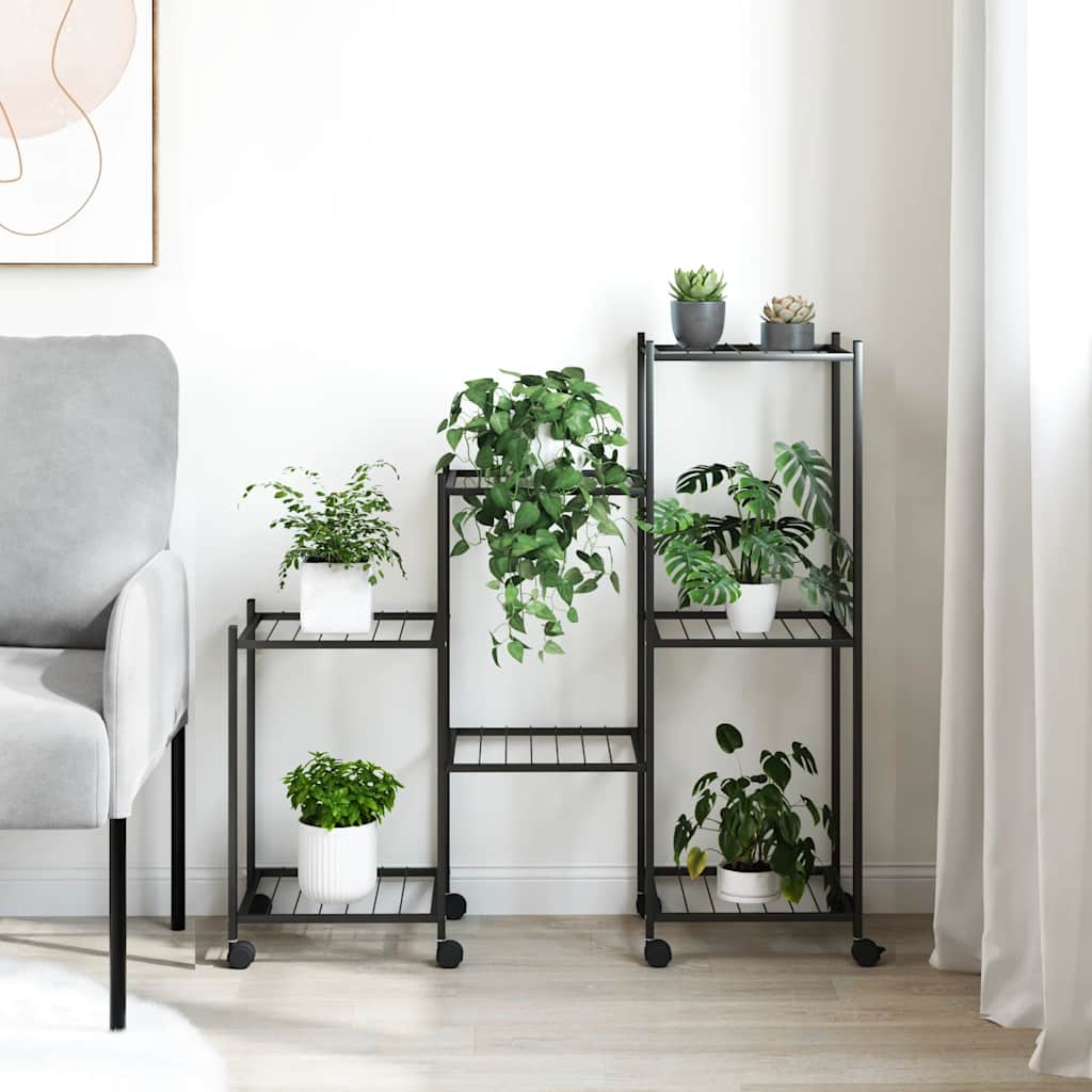 vidaXL Bloemenstandaard 83x25x80 cm ijzer zwart