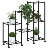 vidaXL Bloemenstandaard 83x25x80 cm ijzer zwart