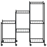 vidaXL Bloemenstandaard 83x25x80 cm ijzer zwart