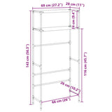 vidaXL Wasmachinerek 2-laags 69x28x143 cm ijzer zwart