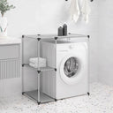 vidaXL Opbergrek voor boven wasmachine 87x55x90,5 cm ijzer zwart