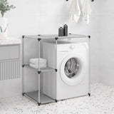 vidaXL Opbergrek voor boven wasmachine 87x55x90,5 cm ijzer zwart