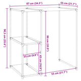 vidaXL Opbergrek voor boven wasmachine 87x55x90,5 cm ijzer zwart