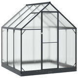 vidaXL Garden Greenhouse with Door Anthracite 183.5 x 183.5 x 207 cm