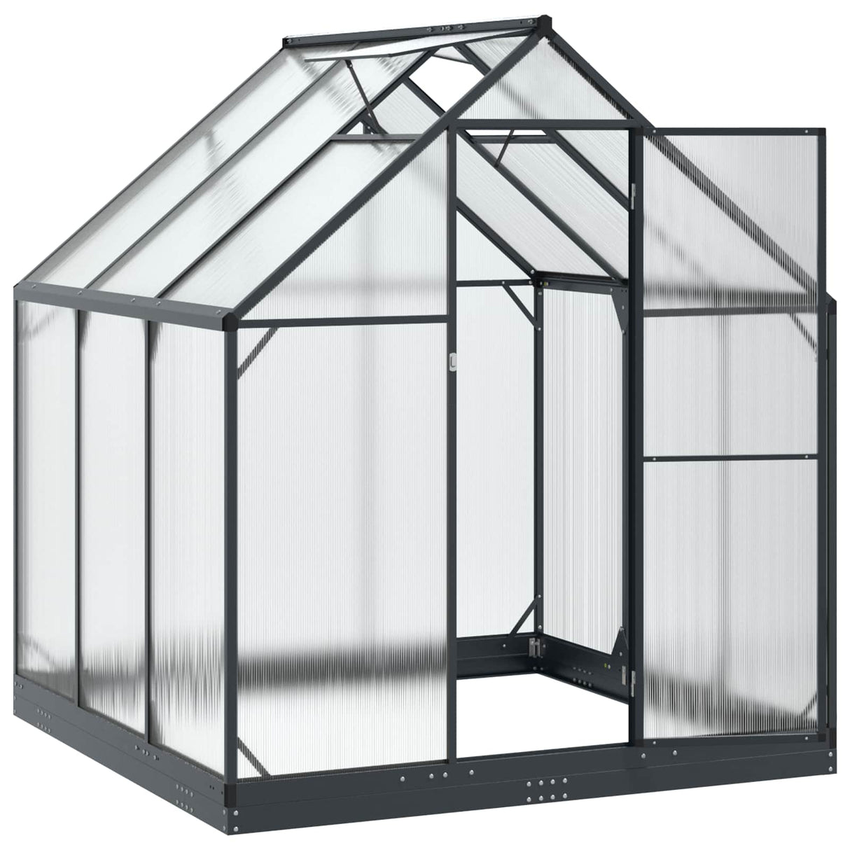 vidaXL Garden Greenhouse with Door Anthracite 183.5 x 183.5 x 207 cm