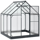 vidaXL Garden Greenhouse with Door Anthracite 183.5 x 183.5 x 207 cm