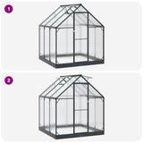 vidaXL Garden Greenhouse with Door Anthracite 183.5 x 183.5 x 207 cm