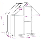 vidaXL Garden Greenhouse with Door Anthracite 183.5 x 183.5 x 207 cm