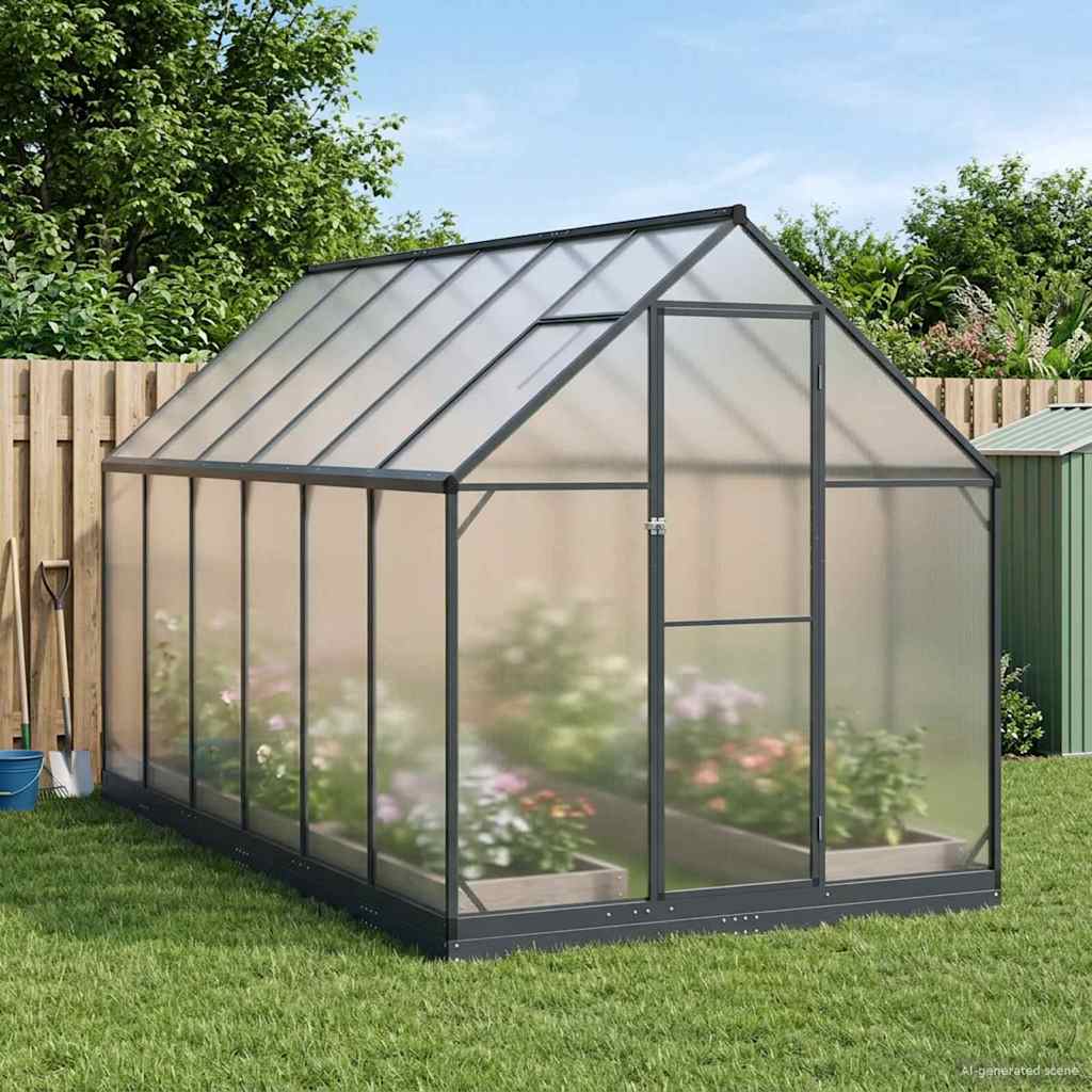 vidaXL Garden Greenhouse with Door Anthracite 183.5 x 183.5 x 207 cm