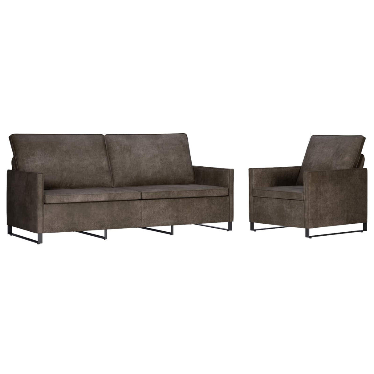vidaXL Bankstel 2 pcs Donkergrijs Kunstsuède stof