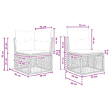 vidaXL Garden Bench Set 4 pcs Black poly rattan