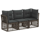 vidaXL Garden Bench Set 4 pcs Black poly rattan