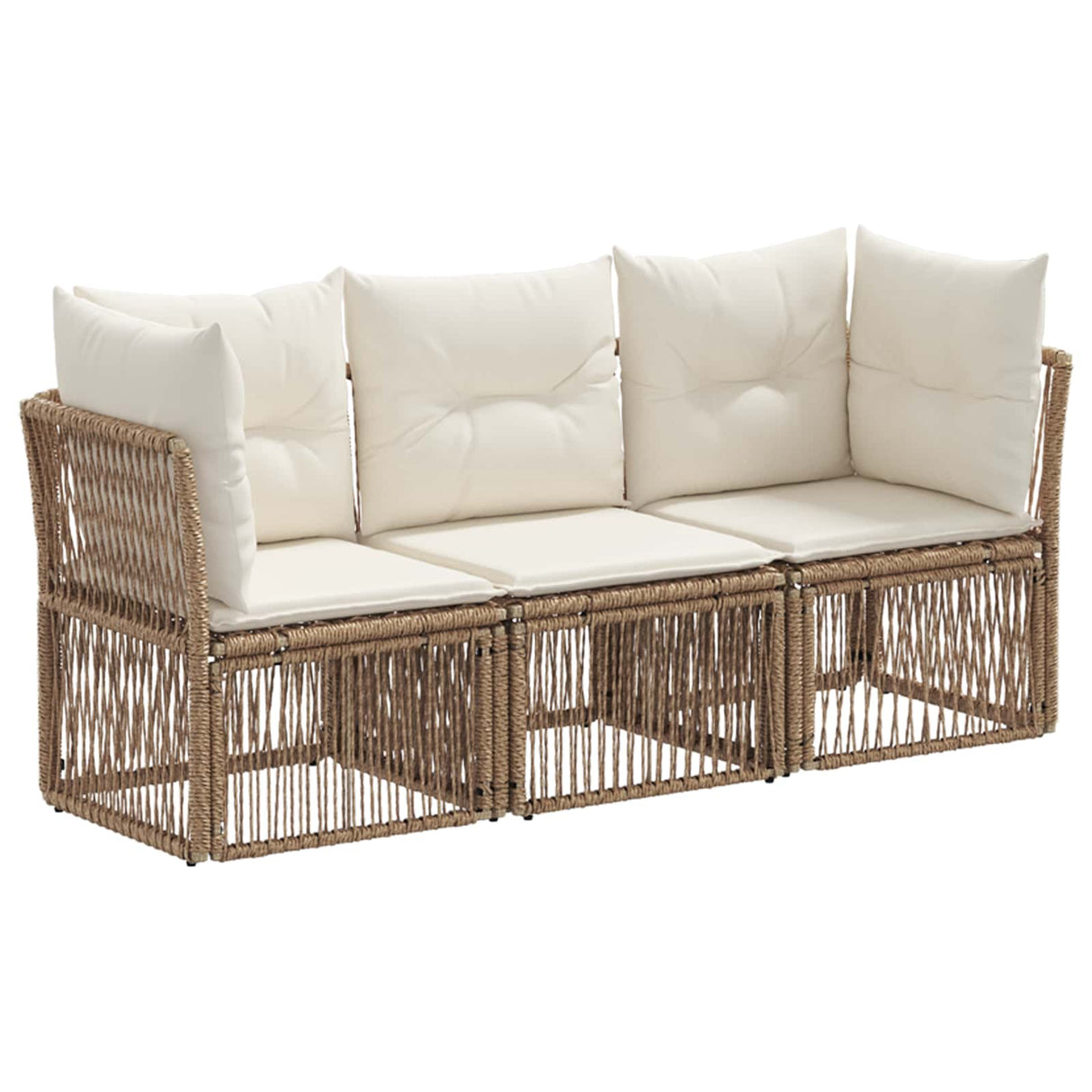 vidaXL Garden Bench Set 4 pcs Black poly rattan