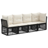 vidaXL Garden Bench Set 5 pcs Black poly rattan