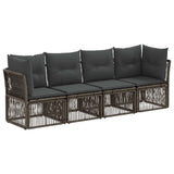 vidaXL Garden Bench Set 5 pcs Black poly rattan