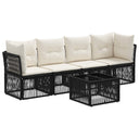 vidaXL Garden Bench Set 5 pcs Black poly rattan