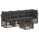 vidaXL Garden Bench Set 5 pcs Black poly rattan
