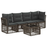 vidaXL Garden Bench Set 5 pcs Black poly rattan