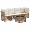 vidaXL Garden Bench Set 5 pcs Black poly rattan
