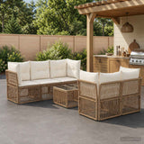 vidaXL Garden Bench Set 6 pcs Black poly rattan