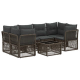 vidaXL Tuinbank Set 7 st Zwart poly rattan