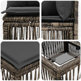 vidaXL Tuinbank Set 7 st Zwart poly rattan