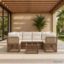 vidaXL Tuinbank Set 7 st Zwart poly rattan