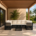 vidaXL Garden Sofa Set 8 pcs Black poly rattan