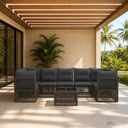 vidaXL Garden Sofa Set 8 pcs Black poly rattan