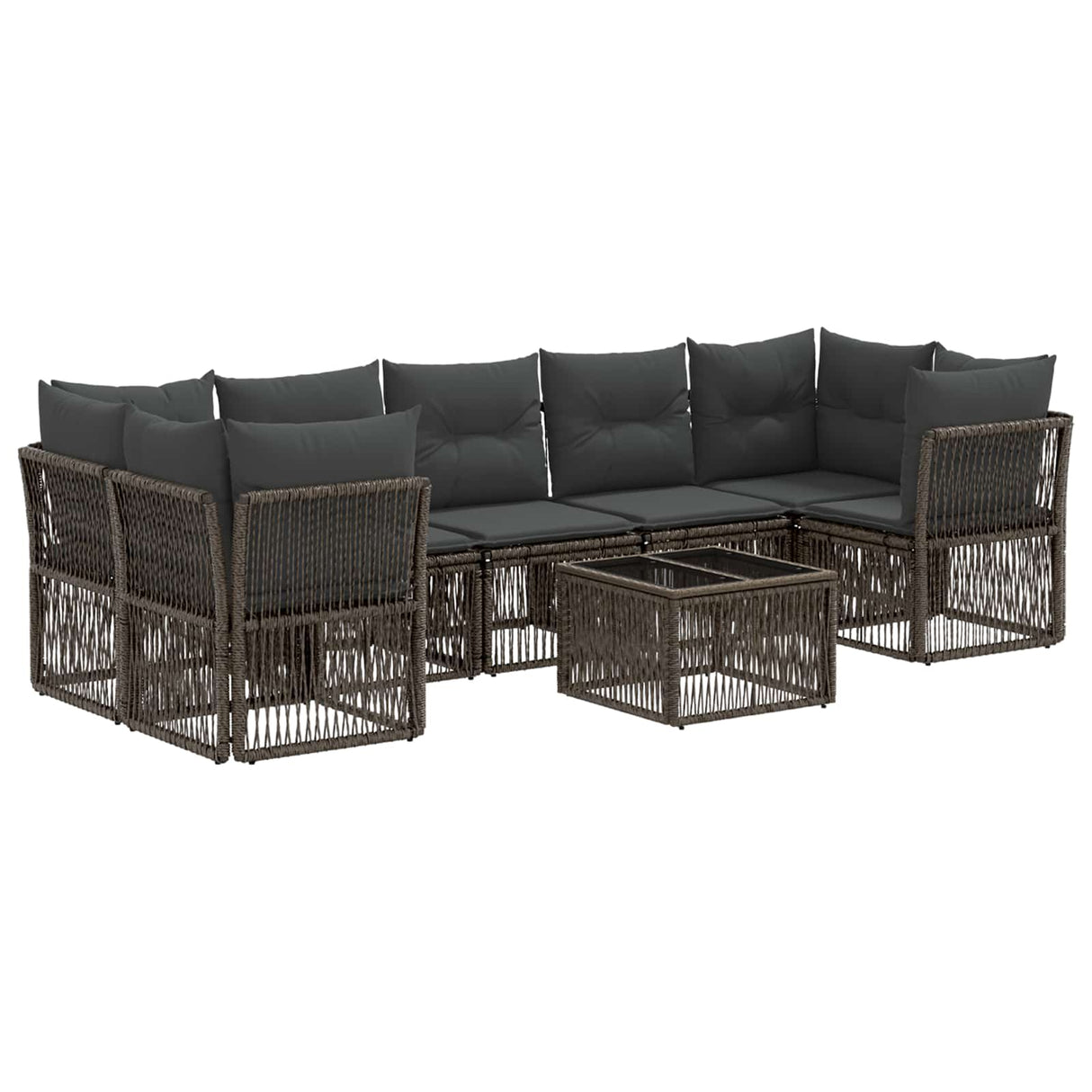 vidaXL Garden Sofa Set 8 pcs Black poly rattan