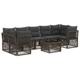 vidaXL Garden Sofa Set 8 pcs Black poly rattan