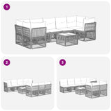 vidaXL Garden Sofa Set 8 pcs Black poly rattan