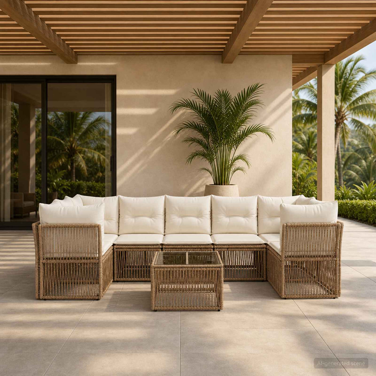 vidaXL Garden Sofa Set 8 pcs Black poly rattan