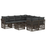 vidaXL Tuinbank Set 9 st Zwart poly rattan