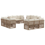 vidaXL Tuinbank Set 13 pcs Zwart poly rattan