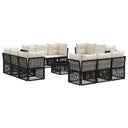 vidaXL Tuinbank Set 13 pcs Zwart poly rattan
