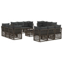 vidaXL Tuinbank Set 13 pcs Zwart poly rattan