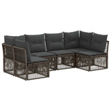 vidaXL Garden Sofa Set 7 Pieces Black Poly Rattan