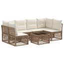 vidaXL Garden Sofa Set 7 Pieces Black Poly Rattan