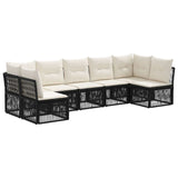 vidaXL Tuinbank Set 8 pcs Zwart poly rattan